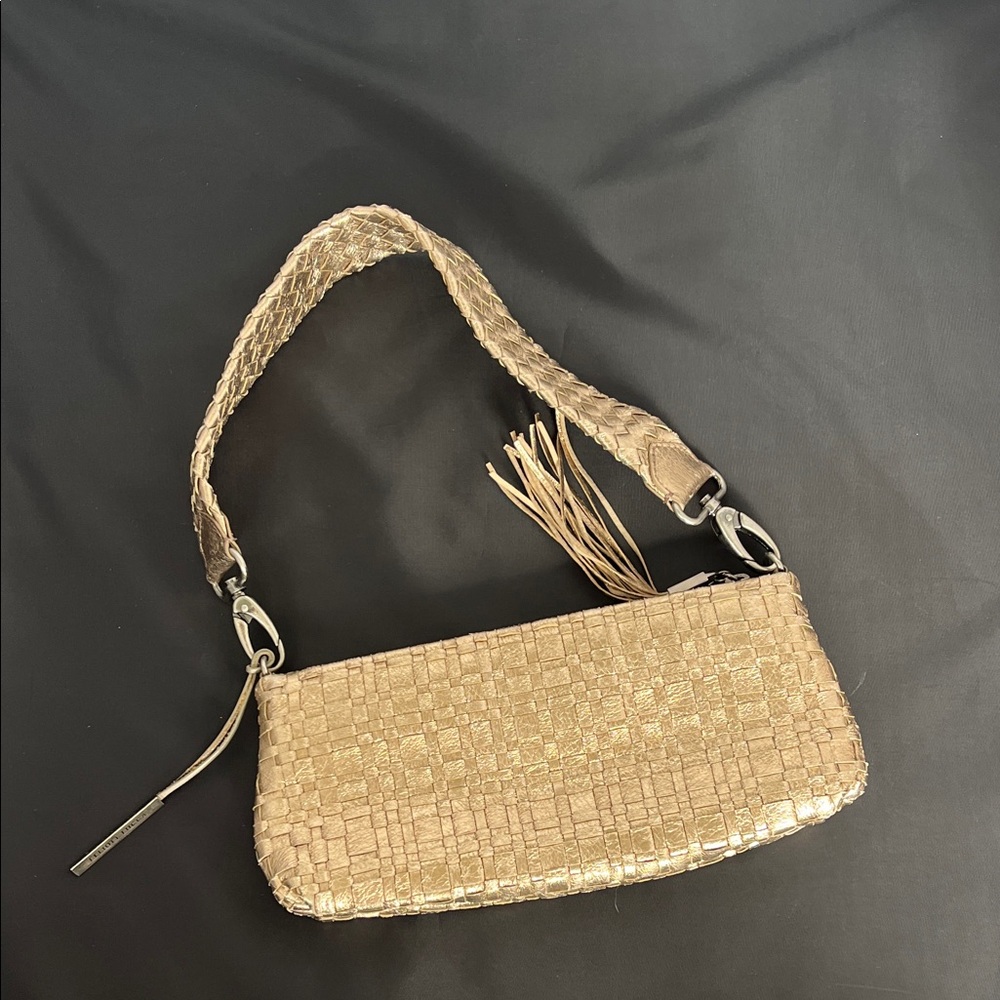 Elliott Lucca Gold Woven Shoulder Bag